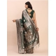 Generic Women's Banarasi Silk Printed Saree With Unstitched Blouse 5.5Mtr (Green)