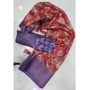 Generic Women's Cotton Silk Floral Printed Saree With Unstitched Blouse 5.5Mtr (Pink-Purple)