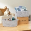Generic Cotton 10x7x4 Inch 2 Pcs Oval Storage Basket For Clothes (Grey) Generic Cotton 10x7x4 Inch 2 Pcs Oval Storage Basket For Clothes (Grey)