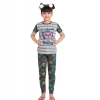 Generic Girl's Cotton Hosiery Printed Night Suit Set (Grey-Green) Generic Girl's Cotton Hosiery Printed Night Suit Set (Grey-Green)