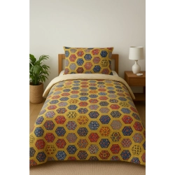 Generic Microfiber Floral Printed Single Bedsheet with 1 Pillow Cover (Multicolor)