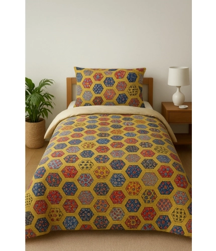Generic Microfiber Floral Printed Single Bedsheet with 1 Pillow Cover (Multicolor)