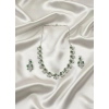 Generic Women's Brass Silver Plated Necklace set (Green)