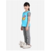 Generic Girl's Cotton Hosiery Printed Night Suit Set (Blue-Grey) Generic Girl's Cotton Hosiery Printed Night Suit Set (Blue-Grey)