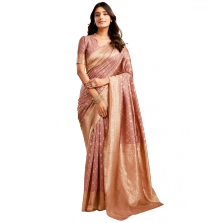 Generic Women's Jacquard Printed Saree With Unstitched Blouse 5.5Mtr (Peach) Generic Women's Jacquard Printed Saree With Unstitched Blouse 5.5Mtr (Peach)