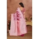 Generic Women's Banarasi Silk Jaquard Woven Saree With Unstitched Blouse 5.5Mtr (Pink)