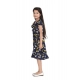 Generic Girl's Polyester Crepe Polka Cold Shoulder Dress (Navy Blue) Generic Girl's Polyester Crepe Polka Cold Shoulder Dress (Navy Blue)