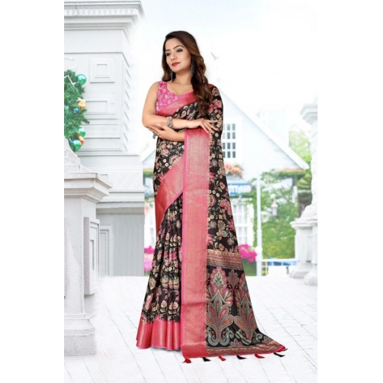 Generic Women's Cotton Silk Floral Printed Saree With Unstitched Blouse 5.5Mtr (Multicolor) Generic Women's Cotton Silk Floral Printed Saree With Unstitched Blouse 5.5Mtr (Multicolor)