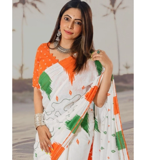 Generic Women's Soft Litchi Silk Jacquard Work Saree With Unstitched Blouse 5.5Mtr (Multicolor)