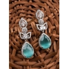 Generic Women's Brass Silver Plated Drop Earrings (Turquoise)