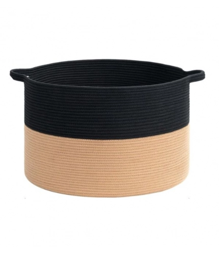 Generic Cotton Pack Of_1 16x14 Inch Storage Basket For Clothes With Out Lid (Black-Beige) Generic Cotton Pack Of_1 16x14 Inch Storage Basket For Clothes With Out Lid (Black-Beige)