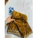Generic Women's Slik Embellished Saree With Unstitched Blouse 5.5Mtr (Yellow)