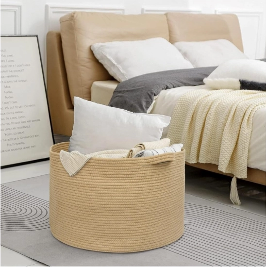 Generic Cotton Pack Of_1 14x12 Inch Storage Basket For Clothes With Out Lid (Beige) Generic Cotton Pack Of_1 14x12 Inch Storage Basket For Clothes With Out Lid (Beige)