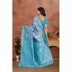 Generic Women's Banarasi Silk Jaquard Woven Saree With Unstitched Blouse 5.5Mtr (Light Blue)