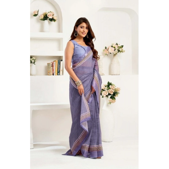 Generic Women's Faux Linen Printed Ready to wear Saree With Unstitched Blouse 5.5Mtr (Light_Lavender) Generic Women's Faux Linen Printed Ready to wear Saree With Unstitched Blouse 5.5Mtr (Light_Lavender)