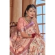 Generic Women's Printed Cotton Linen Saree withPrinted  Saree With Unstitched Blouse (Beige, 5-6Mtrs)