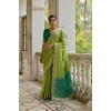 Generic Women's Silk_Blend Ethnic Ikat Pattern Saree With Unstitched Blouse 5.5Mtr (Light_Green)