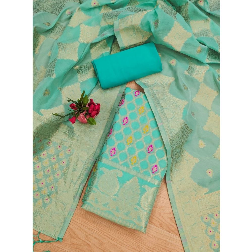 Generic Women's Banarasi Silk Printed Unstitched Salwar Suit Material With Dupatta (sea green, 3Mtrs) Generic Women's Banarasi Silk Printed Unstitched Salwar Suit Material With Dupatta (sea green, 3Mtrs)