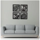 Generic 7 Decore Wooden 4 Pieces Square Tree Leaf Wall Art Panel Frame – Black (Big Size)