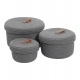 Generic Cotton 3 Pcs Set Roti Box Storage Basket With Lid (Gray) Generic Cotton 3 Pcs Set Roti Box Storage Basket With Lid (Gray)