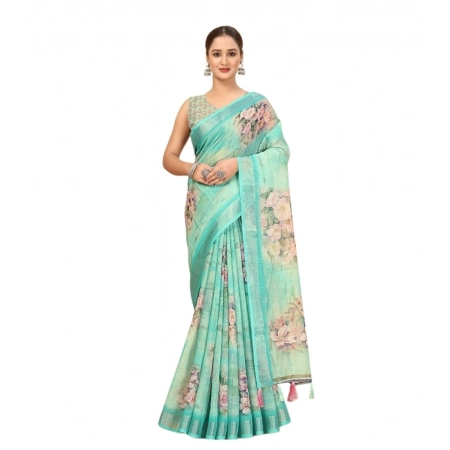Generic Women's Cotton Silk Floral Printed Saree With Unstitched Blouse 5.5Mtr (Multicolor) Generic Women's Cotton Silk Floral Printed Saree With Unstitched Blouse 5.5Mtr (Multicolor)