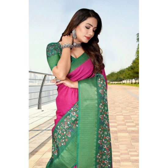 Generic Women's Cotton Silk Printed Saree With Unstitched Blouse 5.5Mtr (Multicolor) Generic Women's Cotton Silk Printed Saree With Unstitched Blouse 5.5Mtr (Multicolor)