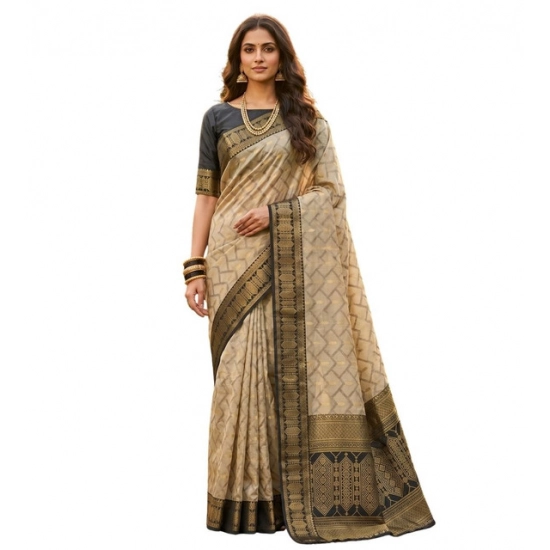 Generic Women's Cotton Printed Saree With Unstitched Blouse 5.5Mtr (Multicolor)