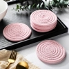 Generic Cotton Rope Drink Coasters 6 Pcs Set (Pink)