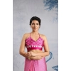 Generic Women's Satin Crepe Printed Saree With Unstitched Blouse 5.5Mtr (Pink)