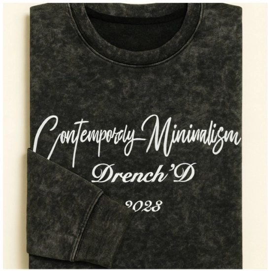 Generic Men's Cotton Acid wash T-shirt (Grey)