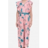 Generic Girl's Rayon Floral Flutter Jumpsuit (Pink-Blue) Generic Girl's Rayon Floral Flutter Jumpsuit (Pink-Blue)