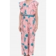 Generic Girl's Rayon Floral Flutter Jumpsuit (Pink-Blue) Generic Girl's Rayon Floral Flutter Jumpsuit (Pink-Blue)