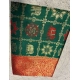 Generic Women's Jacquard Printed Saree With Unstitched Blouse 5.5Mtr (Bottle Green)
