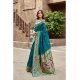 Generic Women's Silk Blend Woven Saree With Unstitched Blouse 5.5 Mtr (Teal)