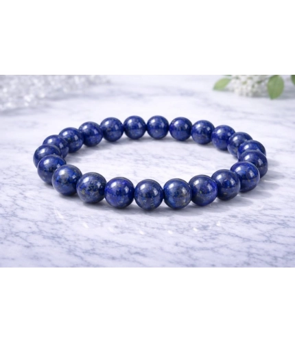 Generic Natural Crystal 8mm Lapis Lazuli Bracelet (Dark Purple)
