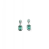Generic Women's Brass Silver Plated Drop Earrings (Green) Generic Women's Brass Silver Plated Drop Earrings (Green)