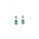 Generic Women's Brass Silver Plated Drop Earrings (Green) Generic Women's Brass Silver Plated Drop Earrings (Green)