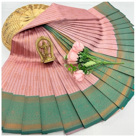 Generic Women's Soft Silk Printed Saree With Unstitched Blouse 5.5Mtr (Light Pink
)