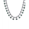 Generic Women's Brass Silver Plated Necklace set (Green) Generic Women's Brass Silver Plated Necklace set (Green)