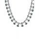 Generic Women's Brass Silver Plated Necklace set (Green)
