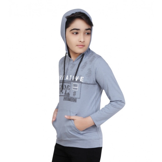 Generic Boy's Cotton Printeded Hooded Neck Hoodies (Steel Blue) Generic Boy's Cotton Printeded Hooded Neck Hoodies (Steel Blue)