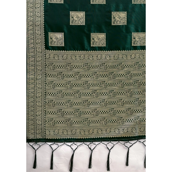 Generic Women's Silk Blend Printed Saree With Unstitched Blouse 5.5Mtr (Dark Green) Generic Women's Silk Blend Printed Saree With Unstitched Blouse 5.5Mtr (Dark Green)