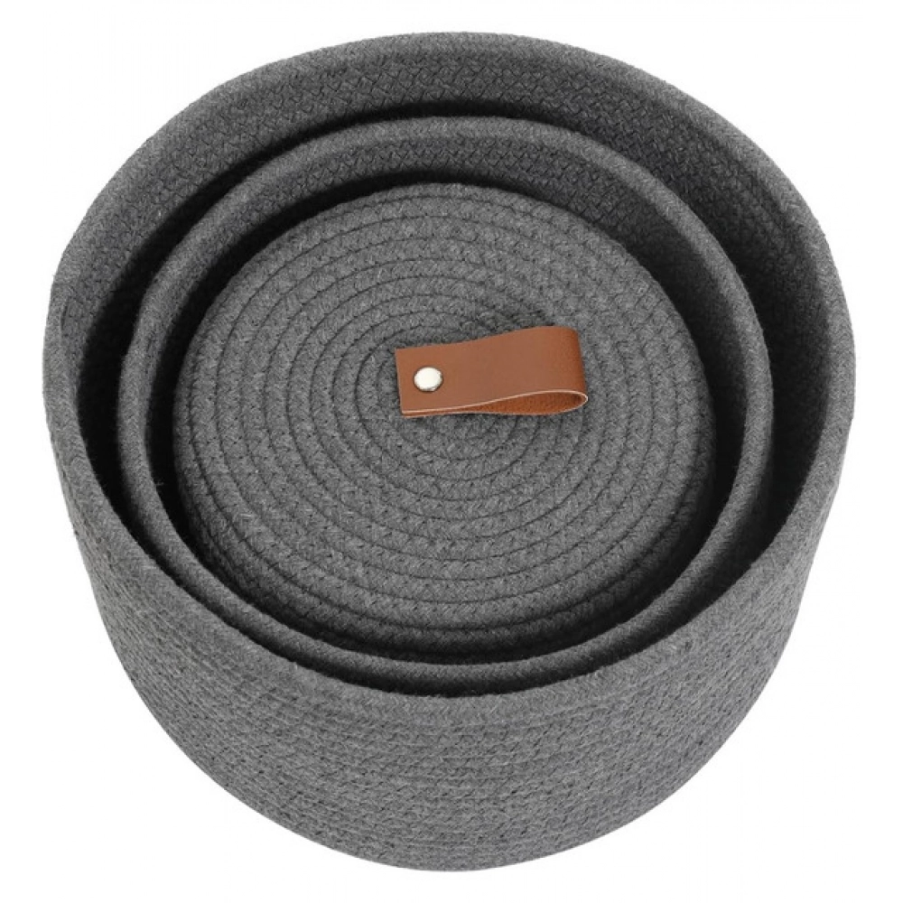 Generic Cotton 3 Pcs Set Roti Box Storage Basket With Lid (Gray) Generic Cotton 3 Pcs Set Roti Box Storage Basket With Lid (Gray)