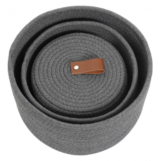 Generic Cotton 3 Pcs Set Roti Box Storage Basket With Lid (Gray) Generic Cotton 3 Pcs Set Roti Box Storage Basket With Lid (Gray)
