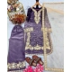 Generic Women's Silk Embroidered 3/4th Sleeve Round Kurti With Palazzo Pant and Dupatta Set (Purple) Generic Women's Silk Embroidered 3/4th Sleeve Round Kurti With Palazzo Pant and Dupatta Set (Purple)