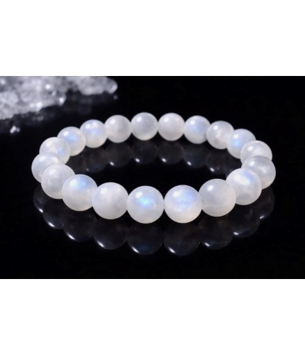 Generic Natural Crystal 8mm Moonstone Bracelet (White)