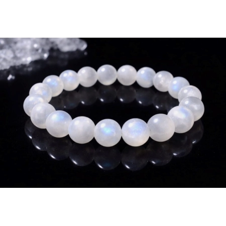 Generic Natural Crystal 8mm Moonstone Bracelet (White)