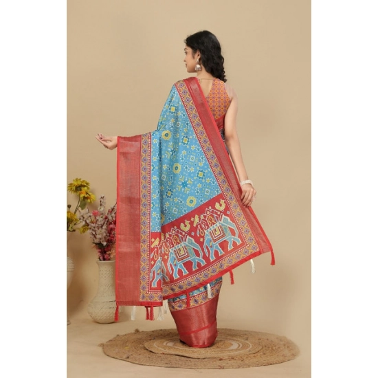 Generic Women's Cotton Silk Printed Saree With Unstitched Blouse 5.5Mtr (Rama) Generic Women's Cotton Silk Printed Saree With Unstitched Blouse 5.5Mtr (Rama)