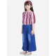 Generic Girl's Rayon Solid Bell Sleeve Top with Culottes (Purple-Blue) Generic Girl's Rayon Solid Bell Sleeve Top with Culottes (Purple-Blue)