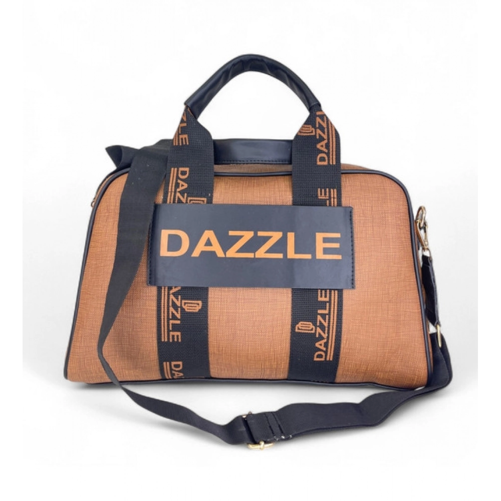 Generic Women's Polyurethane Textured Duffle Bag with Adjustable & Removable Strap (Brown)